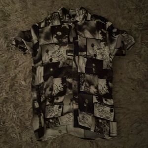 Black and white button up